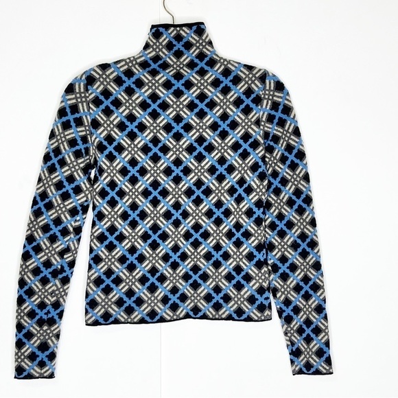 Burberry Plaid Mock Neck Sweater - Picture 2 of 4